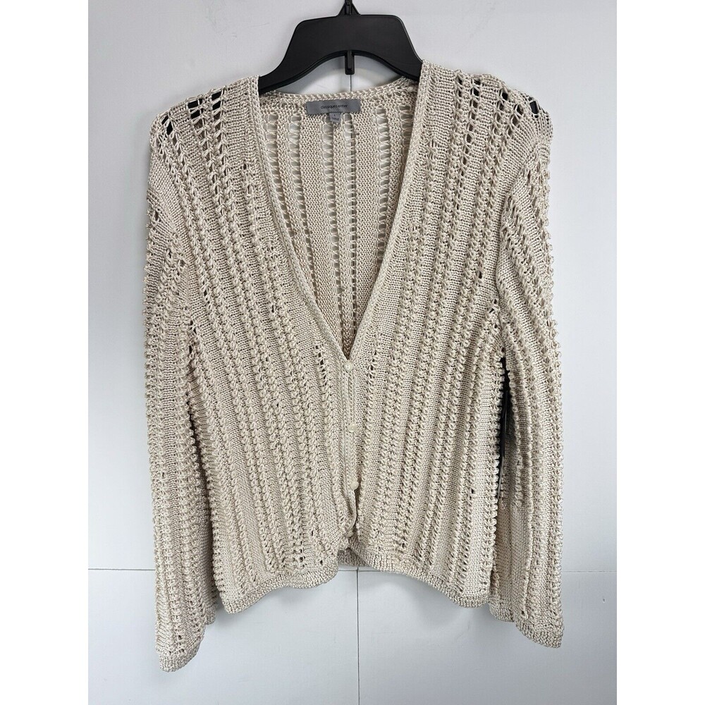 Classiques Entier Ivory Button Knit Cardigan Size: Large NWT $188